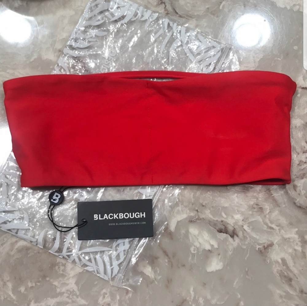 Red blackbough swim top